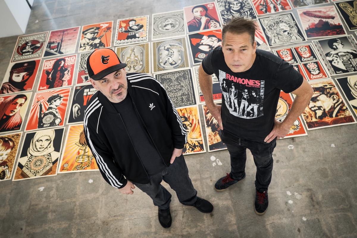 Shepard Fairey and Roger Gastman, founder of Beyond the Streets. (Credit: Suitcase Joe)